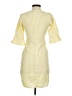 Influence 100% Polyester Checkered-gingham Yellow Casual Dress Size 4 - photo 2