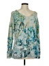 Soft Surroundings 100% Cotton Teal Pullover Sweater Size M - photo 1
