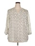 Maurices 100% Polyester Animal Print Ivory 3/4 Sleeve Blouse Size XXL - photo 1