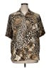 Alia Animal Print Brown Tan Short Sleeve Blouse Size XL (estimated) - photo 1