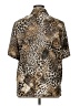 Alia Animal Print Brown Tan Short Sleeve Blouse Size XL (estimated) - photo 2