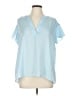 The Limited 100% Polyester Blue Short Sleeve Blouse Size L - photo 1