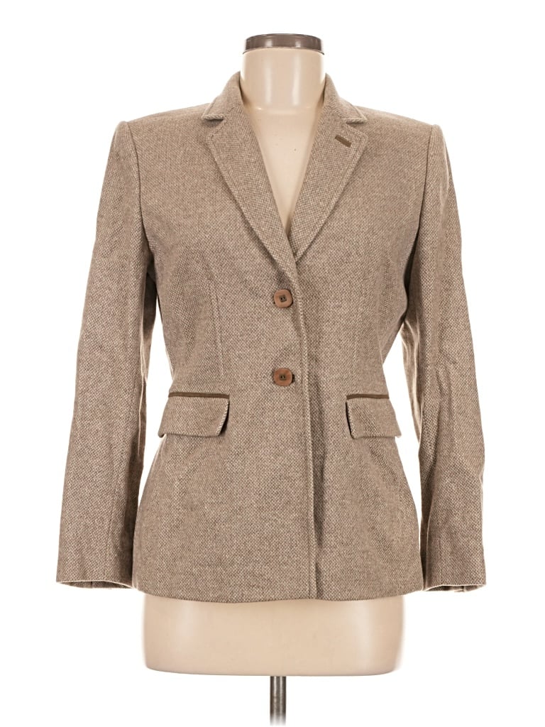 Pre-owned Tahari Wool Blazer Jacket In Brown
