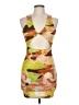 PrettyLittleThing Graphic Brown Cocktail Dress Size 6 - photo 1