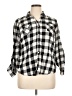 Cato 100% Cotton Checkered-gingham Black Long Sleeve Button-Down Shirt Size XL - photo 1