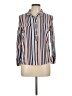 DR2 100% Rayon Stripes Ivory Long Sleeve Button-Down Shirt Size M - photo 1