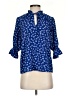 CeCe Stars Blue 3/4 Sleeve Blouse Size XS - photo 1
