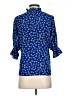 CeCe Stars Blue 3/4 Sleeve Blouse Size XS - photo 2