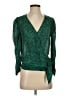Parker Green Long Sleeve Silk Top Size XXS - photo 1