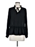 Maison Jules 100% Polyester Black Long Sleeve Blouse Size M - photo 1