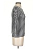 Banana Republic 100% Cotton Houndstooth Silver Pullover Sweater Size XS - photo 4