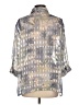 BonWorth 100% Polyester Metallic Silver 3/4 Sleeve Blouse Size L (petite) - photo 2