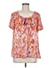 Susan Graver 100% Polyester Orange Short Sleeve Blouse Size M - photo 1