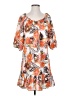 uncle frank 100% Polyester Print Orange Casual Dress Size XS - photo 1