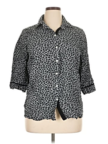 DKNY 3/4 Sleeve Button-Down Shirt (view 1)