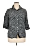 DKNY 100% Rayon Polka Dots Black 3/4 Sleeve Button-Down Shirt Size XL - photo 1