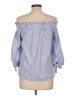 Love Notes 100% Polyester Blue 3/4 Sleeve Blouse Size L - photo 2