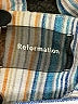 Reformation 100% Linen Stripes Blue Ivory Romper Size 4 - photo 3