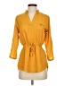 Mileage 100% Polyester Yellow 3/4 Sleeve Blouse Size S (estimated) - photo 1