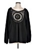 Unbranded 100% Polyester Black Long Sleeve Blouse Size L (estimated) - photo 1
