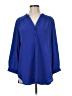Halogen 100% Polyester Blue 3/4 Sleeve Blouse Size M - photo 1