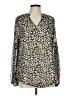 Unbranded 100% Polyester Animal Print Brown Black Long Sleeve Blouse Size L - photo 1