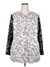 Logo Layers Silver 3/4 Sleeve Blouse Size 2X - photo 1