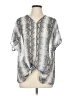 Assorted Brands Animal Print Silver Black Short Sleeve Blouse Size L (estimated) - photo 1