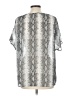 Assorted Brands Animal Print Silver Black Short Sleeve Blouse Size L (estimated) - photo 2