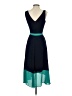 DKNY 100% Polyester Color Block Teal Cocktail Dress Size 2 - photo 2
