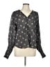 Veronica Beard 100% Silk Gray Black Long Sleeve Silk Top Size 10 - photo 1
