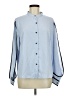 Unbranded 100% Polyester Color Block Blue 3/4 Sleeve Blouse Size M - photo 1