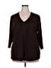 Venezia 100% Polyester Brown 3/4 Sleeve Top Size 22 - 24 Plus - photo 1