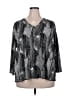 Brittany Black Gray Black 3/4 Sleeve Blouse Size 2X - photo 1