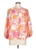 Fate 100% Polyester Floral Pink Orange 3/4 Sleeve Blouse Size L - photo 1