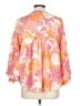 Fate 100% Polyester Floral Pink Orange 3/4 Sleeve Blouse Size L - photo 2