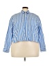 Old Navy 100% Cotton Stripes Blue 3/4 Sleeve Button-Down Shirt Size 2X - photo 1