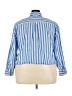 Old Navy 100% Cotton Stripes Blue 3/4 Sleeve Button-Down Shirt Size 2X - photo 2
