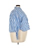 Old Navy 100% Cotton Stripes Blue 3/4 Sleeve Button-Down Shirt Size 2X - photo 4