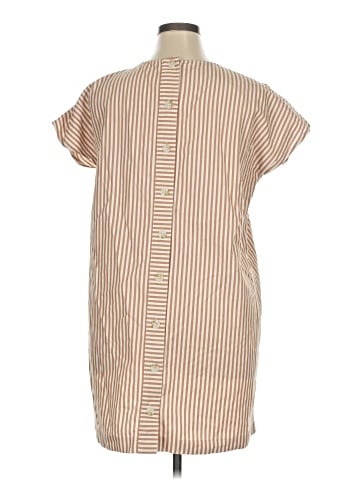 Madewell Button-Back Easy Dress in Stripe (view 2)