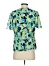 CAbi 100% Polyester Floral Green Short Sleeve Blouse Size S - photo 2