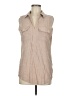 NY Collection Tan Sleeveless Button-Down Shirt One size - photo 1