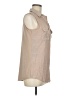NY Collection Tan Sleeveless Button-Down Shirt One size - photo 4