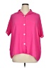 Lovely Melody 100% Polyester Solid Pink Short Sleeve Blouse Size XL - photo 1