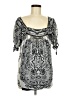 ECI 100% Polyester Silver Short Sleeve Blouse Size M - photo 1