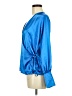 Boohoo 100% Polyester Blue Long Sleeve Blouse Size 8 - photo 5