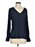 Ann Taylor 100% Polyester Blue Long Sleeve Blouse Size 4 - photo 1