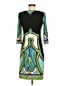B. Darlin Graphic Paisley Green Cocktail Dress Size 5 - 6 - photo 2