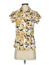 ModCloth 100% Polyester Floral Yellow Short Sleeve Blouse Size XS - photo 1