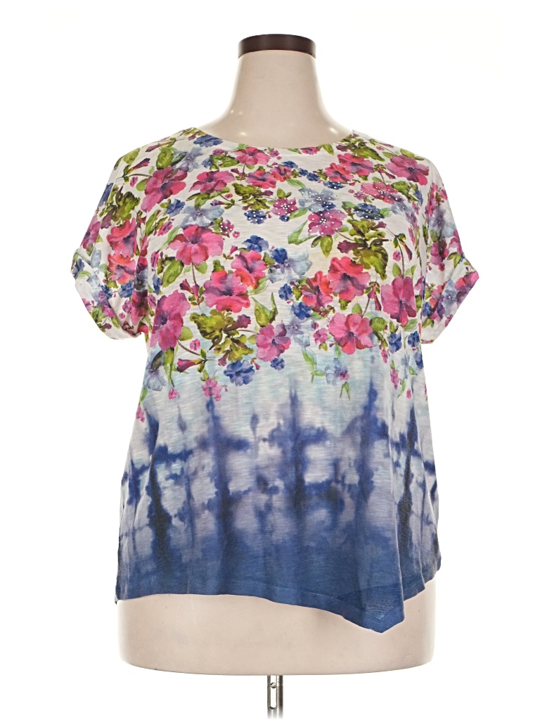 Pre-owned Time And Tru Short Sleeve T-shirt In Blue